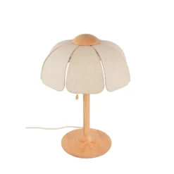 MARKET SET Tischlampe Coquillage, Leinen natur/Holz, E27