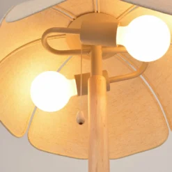 MARKET SET Tischlampe Coquillage, Leinen natur/Holz, E27