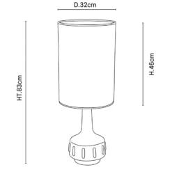 MARKET SET Tischlampe Jimmy, braun/beigefarben, 83 cm, Borte