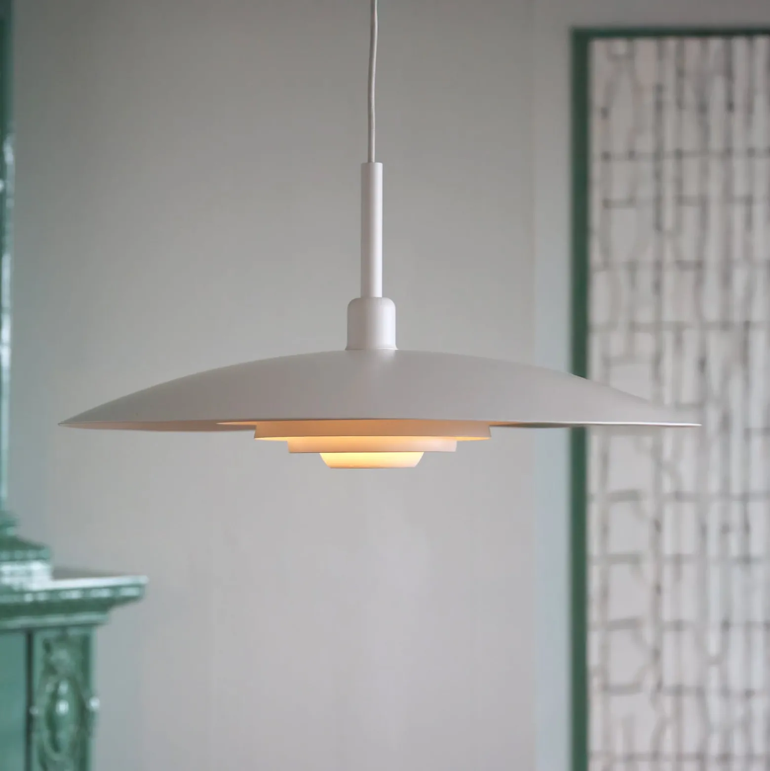 Markslöjd Hängeleuchte Piny, weiß, Ø 57 cm, Metall, E27