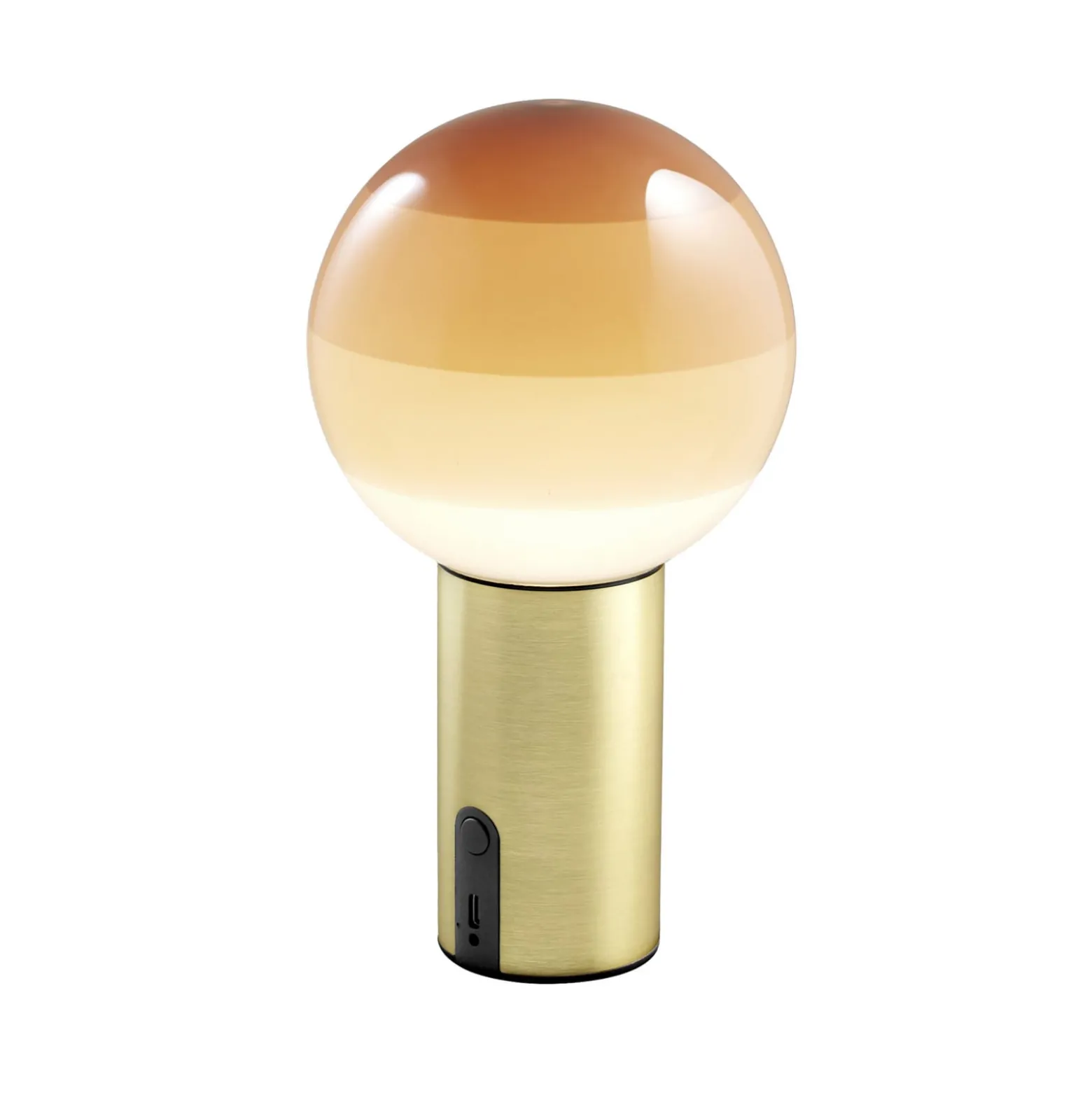 MARSET Akku-Tischlampe Dipping Light, creme/messing, dimmbar