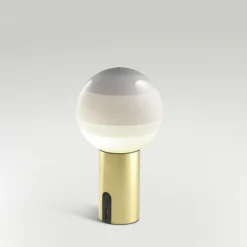 MARSET Akku-Tischlampe Dipping Light, dimmbar weiß/messing