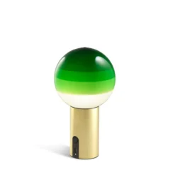 MARSET Akku-Tischlampe Dipping Light, grün/messing