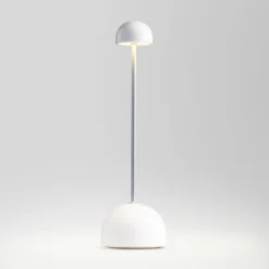 MARSET LED-Akku-Tischlampe Sips, weiß/silber, 31 cm, Stahl