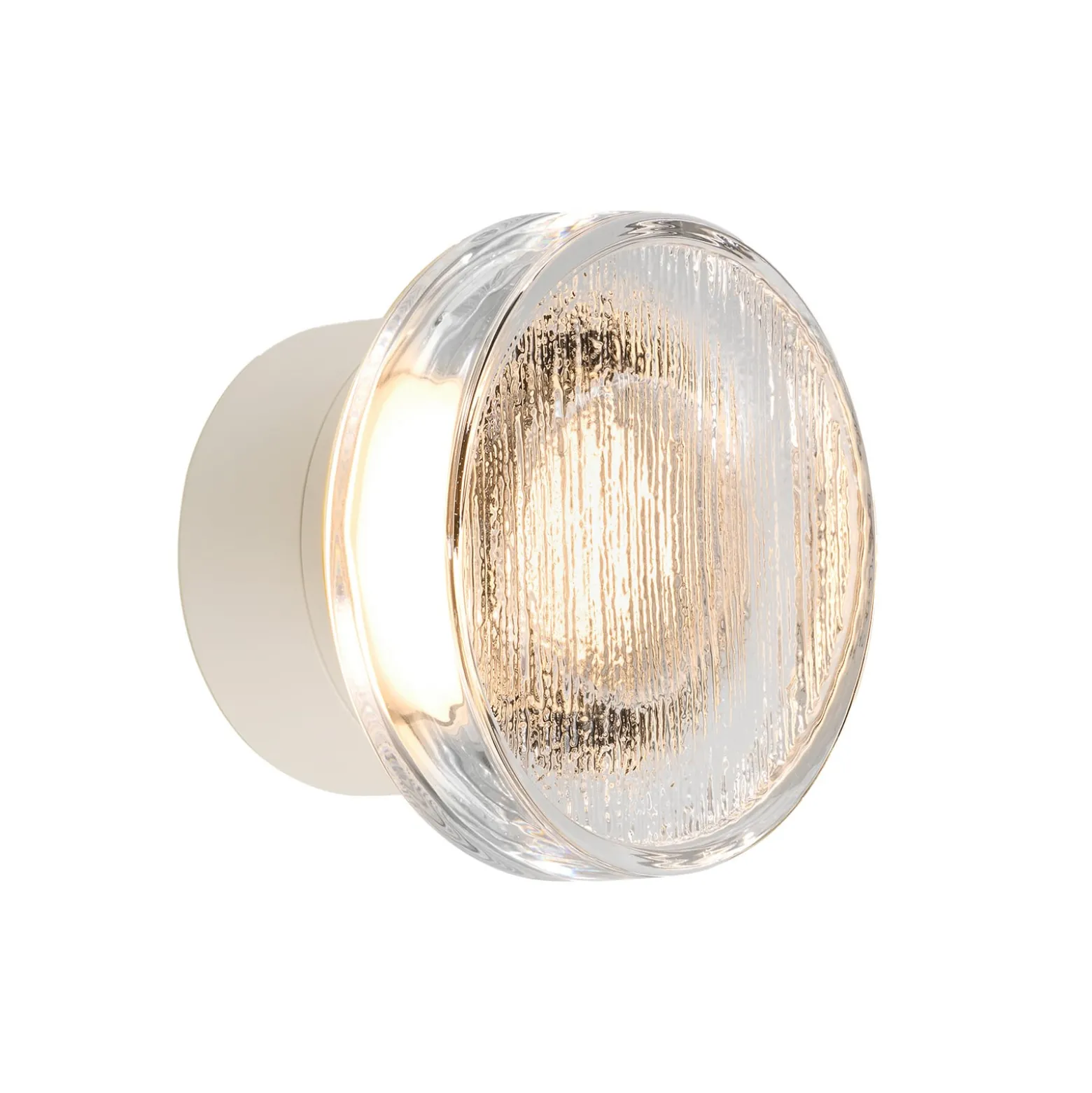 MARSET LED-Außenwandlampe Roc, Ø 14 cm, weiß/transluzent