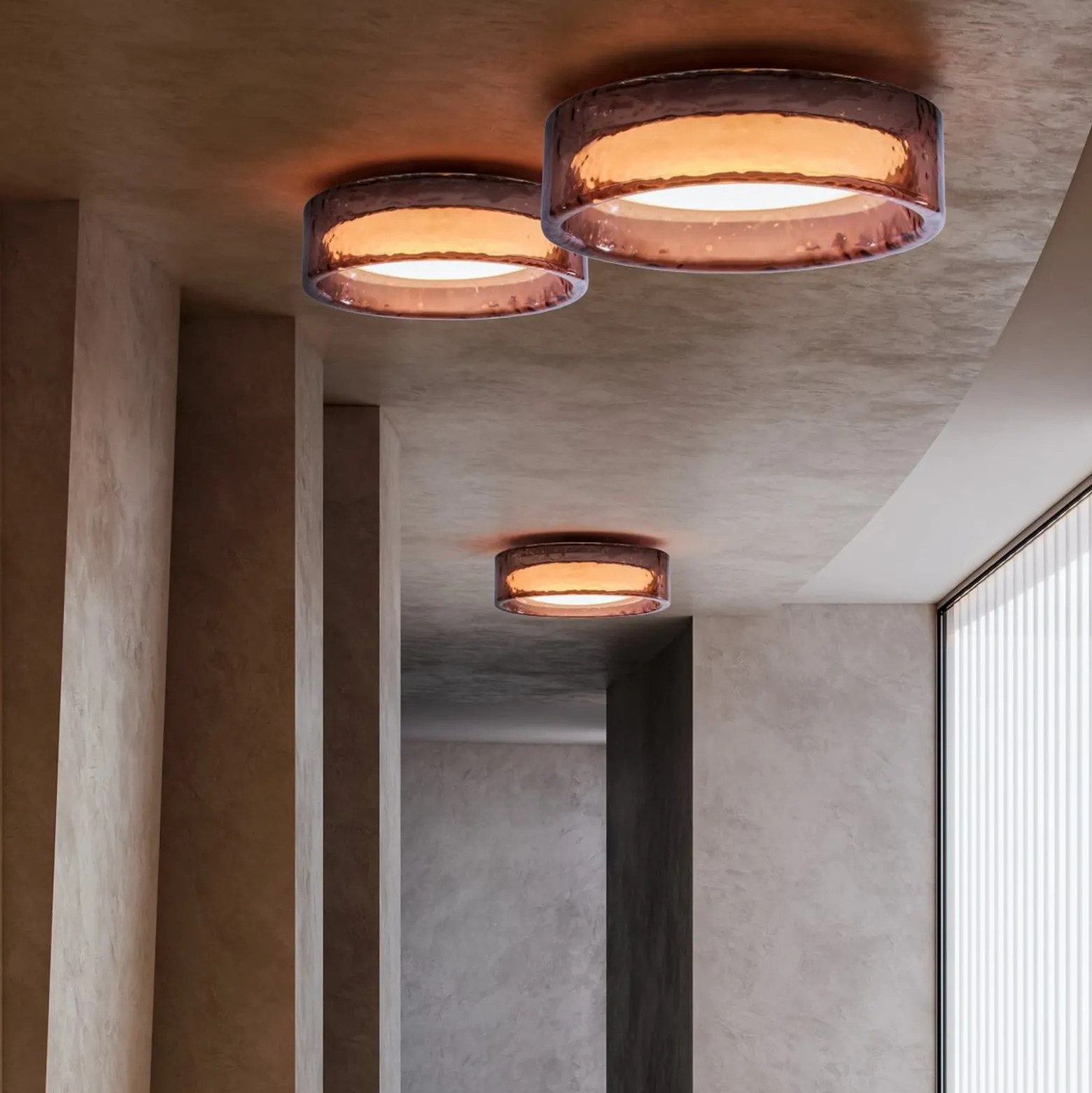 MARSET LED-Deckenlampe Ringo, Ø 70 cm, rosé Kunststoff, CCT