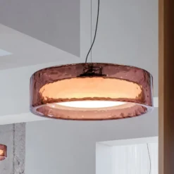 MARSET LED-Hängelampe Ringo, Ø 70 cm, rosé, TRIAC Kunststoff