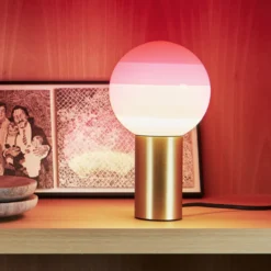 MARSET Tischlampe Dipping Light, Höhe 22 cm, rosa/messing