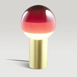 MARSET Tischlampe Dipping Light, Höhe 22 cm, rot/messing