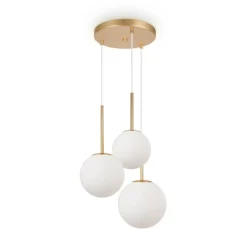 Maytoni Basic form Hängeleuchte, weiß/gold, 3-flg.