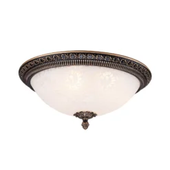 Maytoni Deckenlampe Pascal, bronze antik Ø 37 cm Glas/Metall