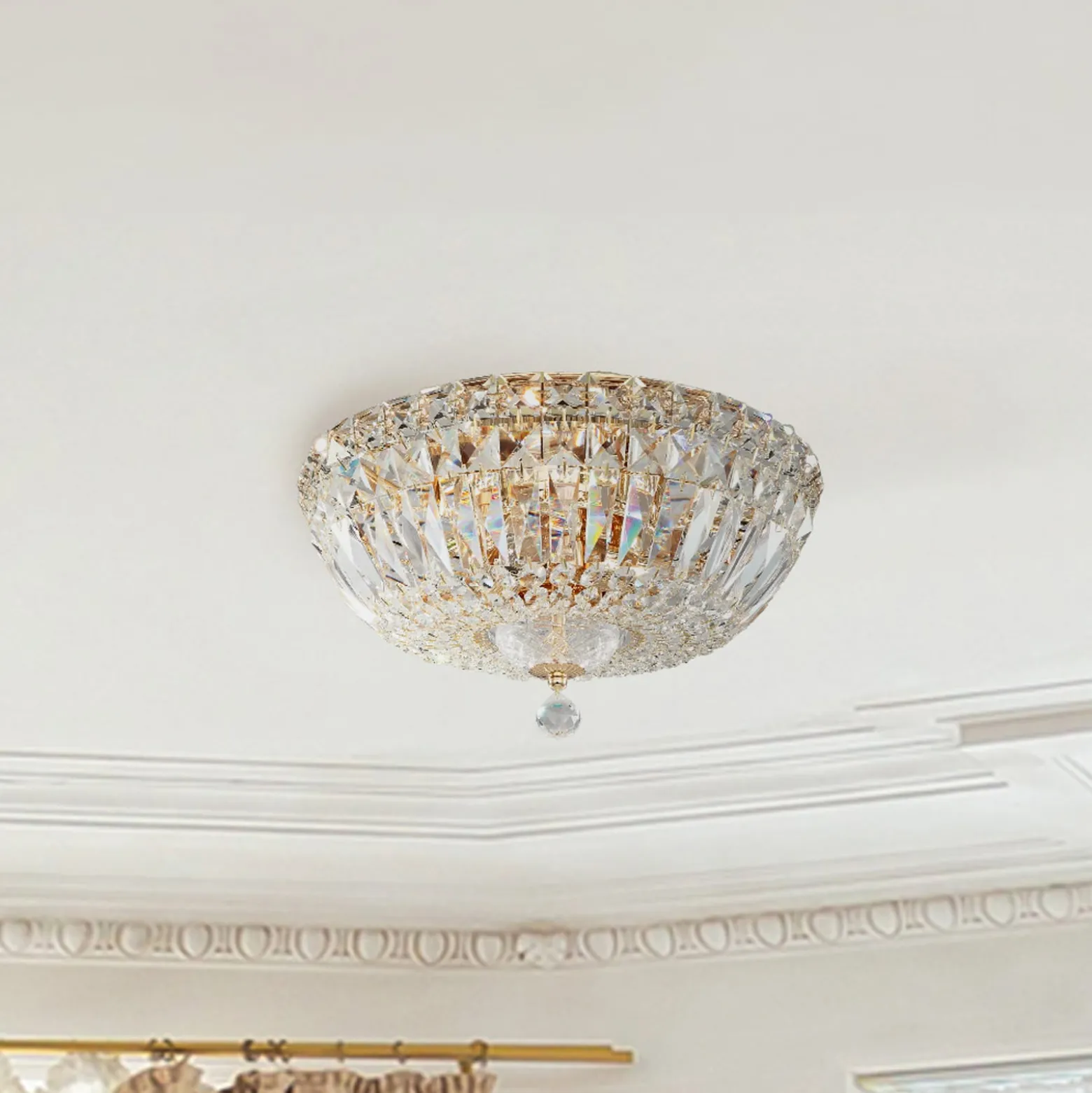 Maytoni Deckenleuchte Basfor, goldfarben, Ø 30 cm, 3 x E14