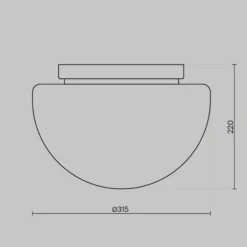 Maytoni Deckenleuchte Glassy, rauchgrau, Ø 31,5 cm, Glas