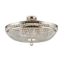 Maytoni Deckenleuchte Ottilia, Ø 65 cm, goldfarben, Kristall