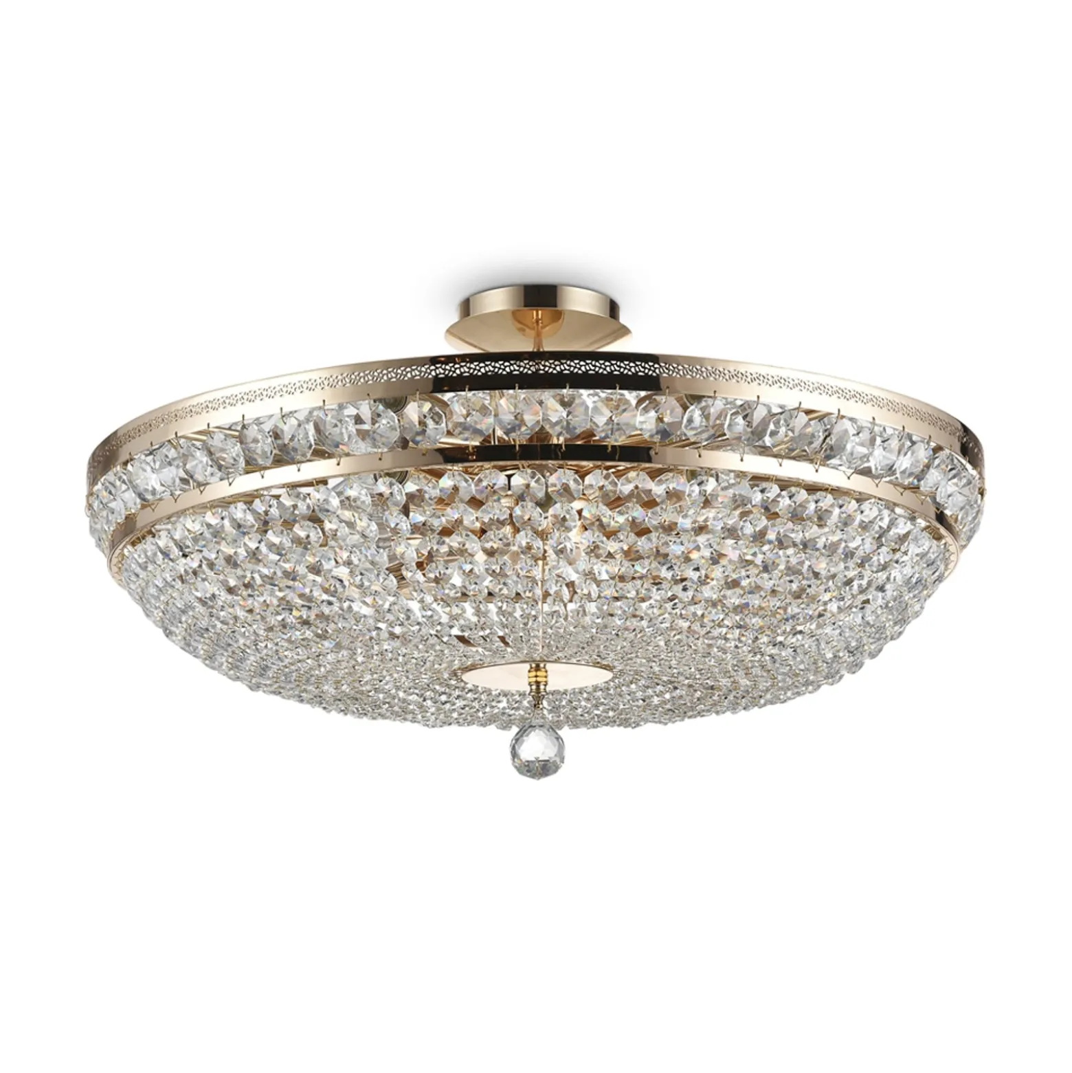 Maytoni Deckenleuchte Ottilia, Ø 65 cm, goldfarben, Kristall