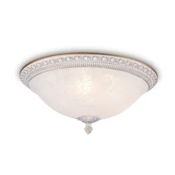 Maytoni Deckenleuchte Pascal, weiß/gold, Ø 35 cm Glas/Metall