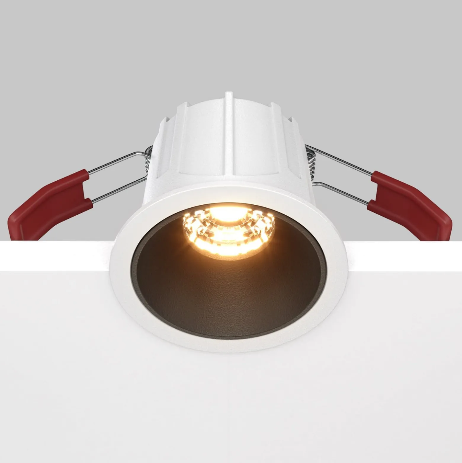 Maytoni Einbaulampe Alfa, schwarz/weiß, Ø 6,5 cm, 10 W, 36°