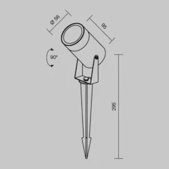 Maytoni Erdspießstrahler Scope, schwarz, Aluminium, IP65