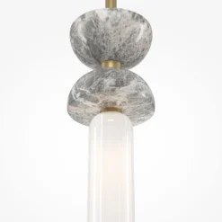 Maytoni Hängeleuchte Kyoto, gold, Ø 10 cm, Marmor, Glas
