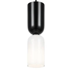 Maytoni Hängeleuchte Memory, schwarz, Ø 8 cm, Keramik, Glas