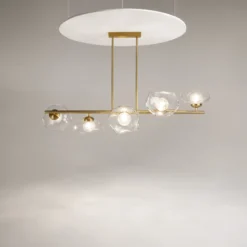 Maytoni Hängeleuchte Miracle, 5-flammig, messingfarben, Glas