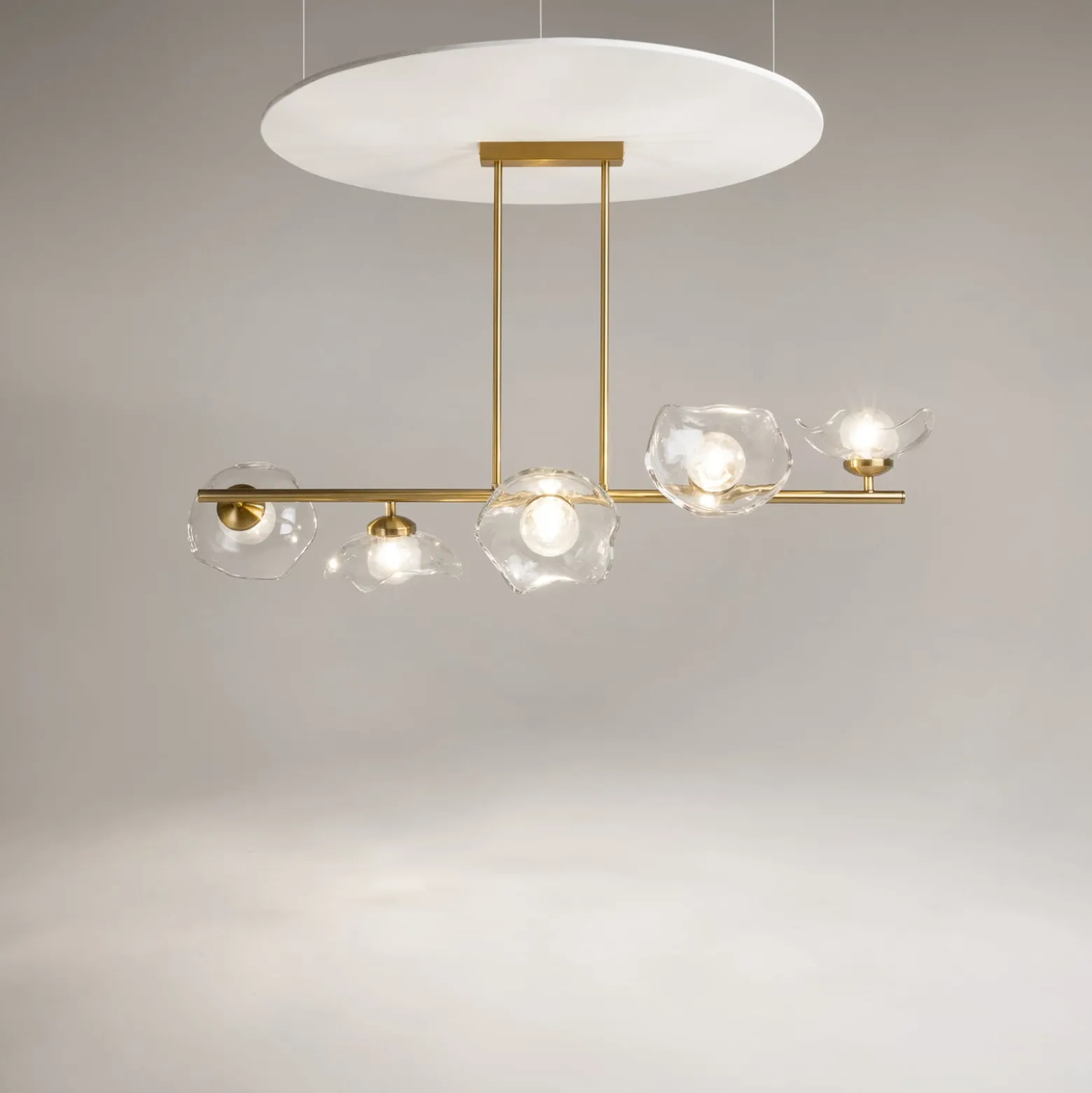 Maytoni Hängeleuchte Miracle, 5-flammig, messingfarben, Glas
