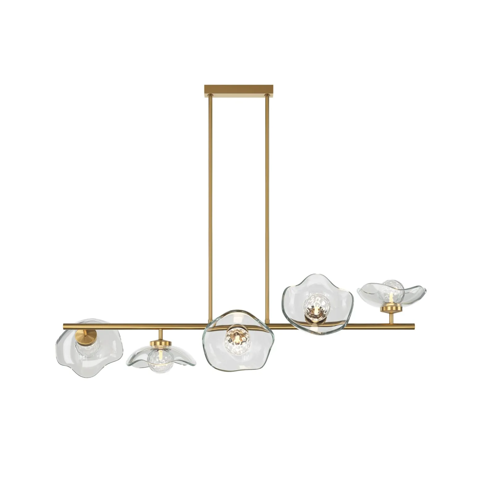 Maytoni Hängeleuchte Miracle, 5-flammig, messingfarben, Glas