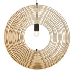 Maytoni Hängeleuchte Roots, Kugelform, Ø 60 cm, Holz/schwarz