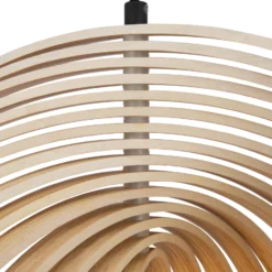 Maytoni Hängeleuchte Roots, Kugelform, Ø 60 cm, Holz/schwarz