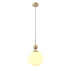 Maytoni Hängeleuchte Tavo, beige, Travertin/Glas, Ø 20 cm