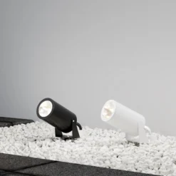 Maytoni LED-Erdspießstrahler Bern, graphit, Ø 13 cm, IP65