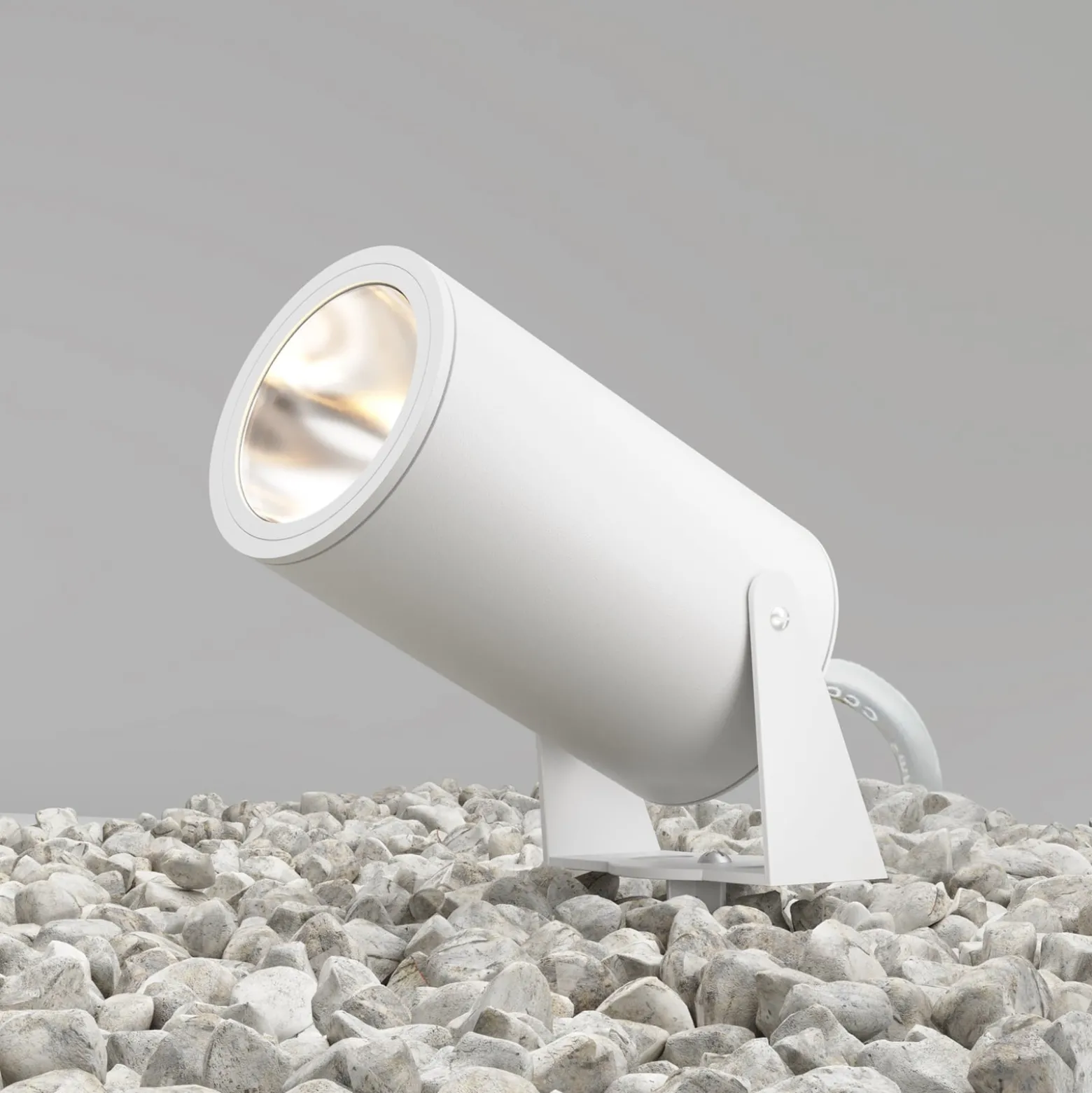Maytoni LED-Erdspießstrahler Bern, weiß, Aluminium, IP65