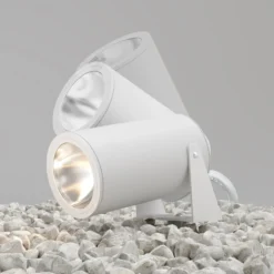 Maytoni LED-Erdspießstrahler Bern, weiß, Aluminium, IP65
