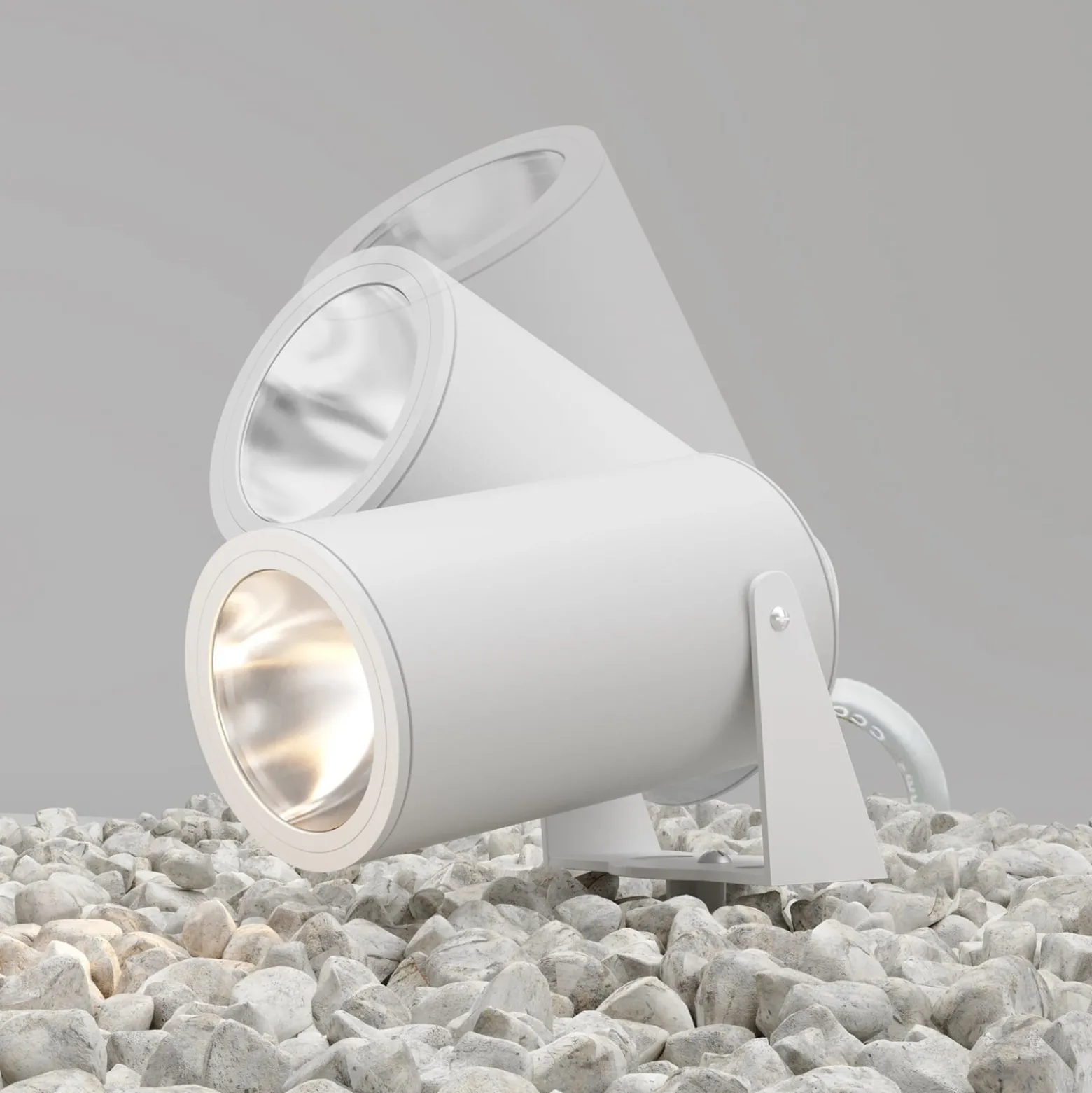 Maytoni LED-Erdspießstrahler Bern, weiß, Aluminium, IP65