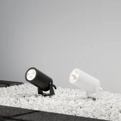 Maytoni LED-Erdspießstrahler Bern, weiß, Aluminium, IP65