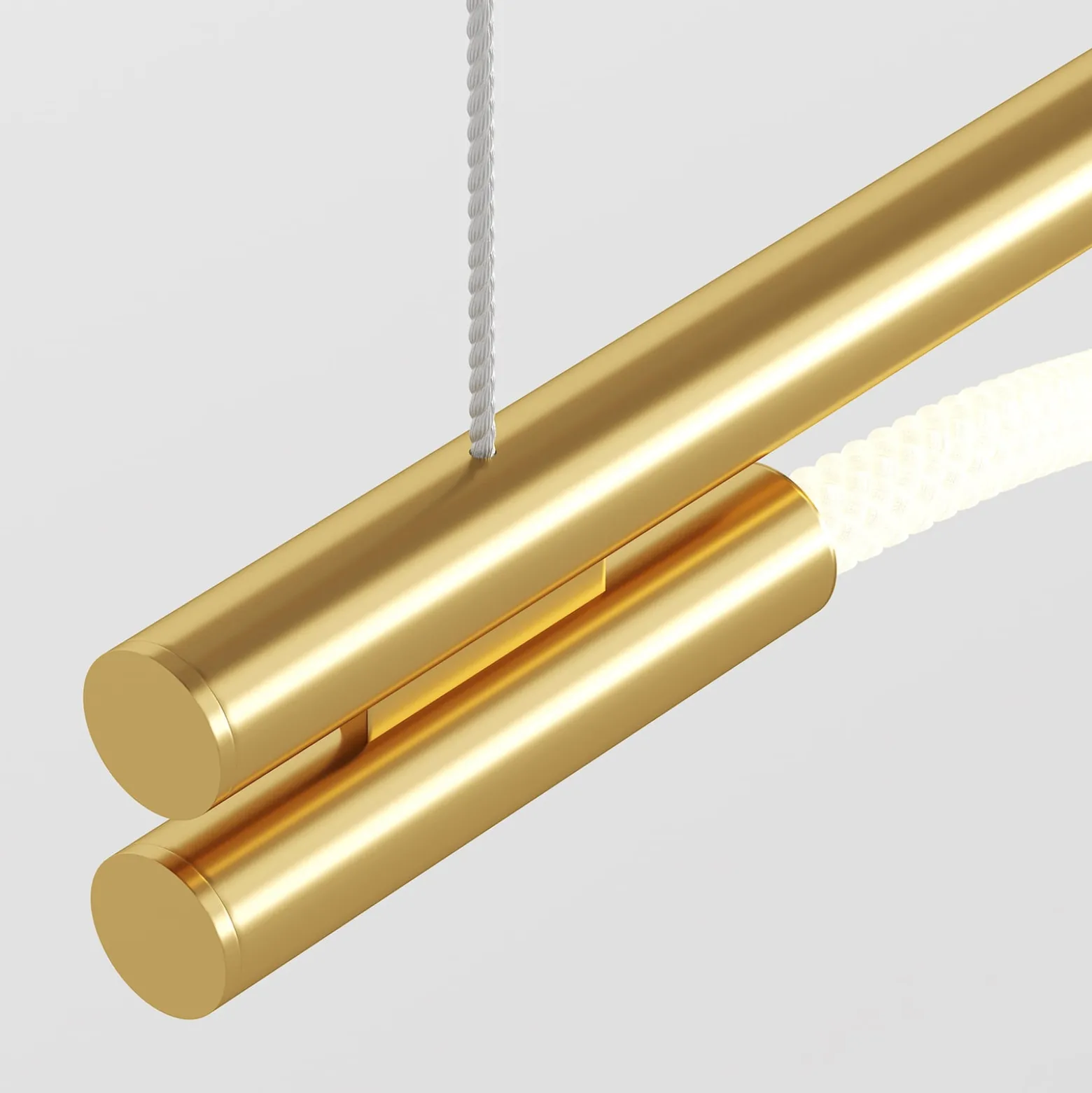 Maytoni LED-Hängelampe Tau, goldfarben, Metall, 180 cm lang