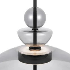 Maytoni LED-Hängeleuchte Bangkok, Ø 40 cm, hellgrau, Glas