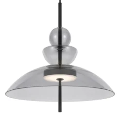 Maytoni LED-Hängeleuchte Bangkok, Ø 40 cm, hellgrau, Glas