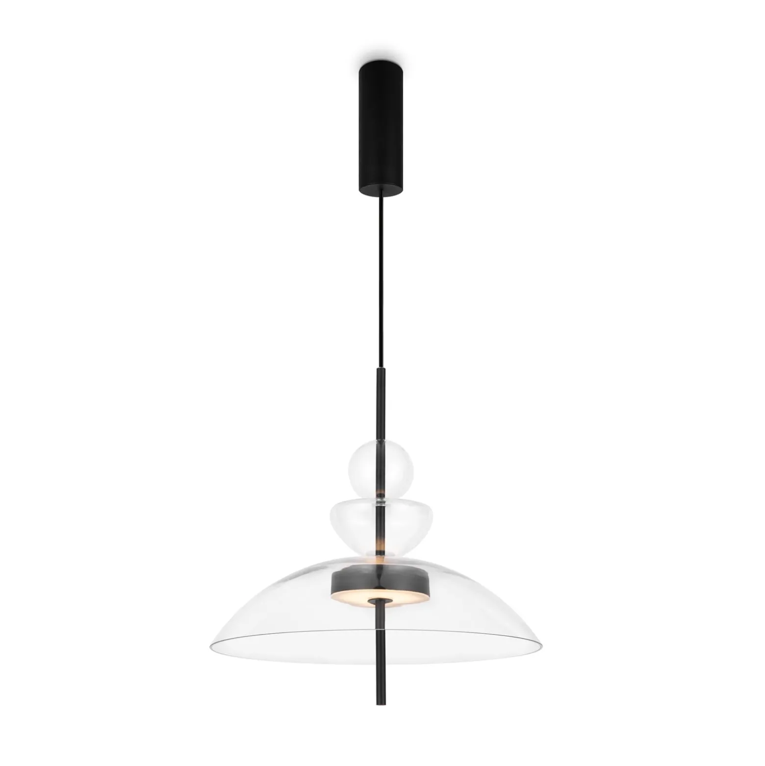 Maytoni LED-Hängeleuchte Bangkok, Ø 40 cm, klar, Glas