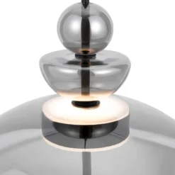 Maytoni LED-Hängeleuchte Bangkok, Ø 40 cm, rauchgrau, Glas