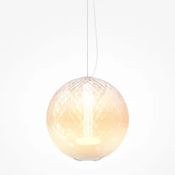 Maytoni LED-Hängeleuchte Bruma, weiß, Ø 30 cm, Glas