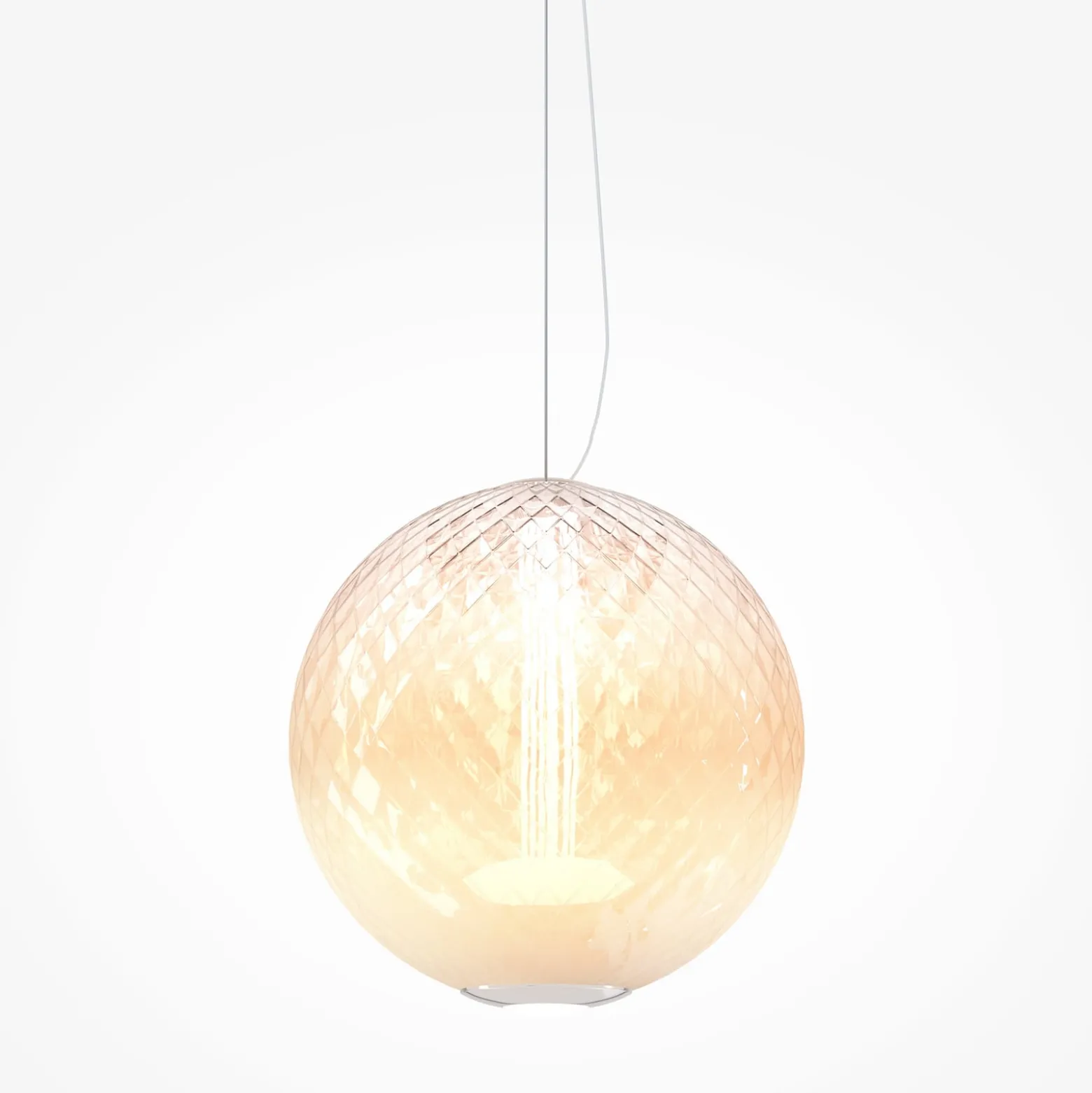 Maytoni LED-Hängeleuchte Bruma, weiß, Ø 30 cm, Glas