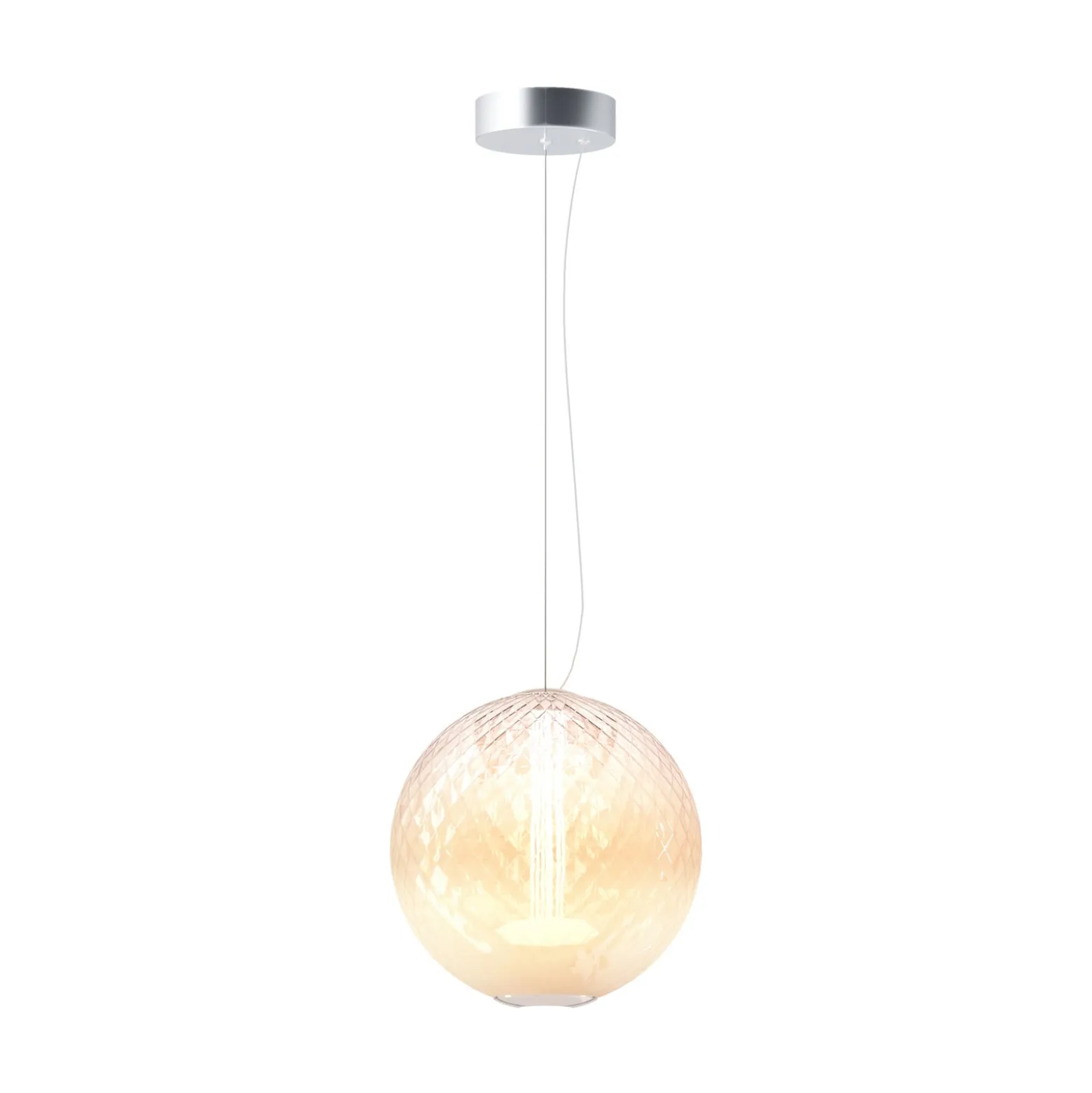 Maytoni LED-Hängeleuchte Bruma, weiß, Ø 30 cm, Glas