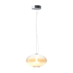 Maytoni LED-Hängeleuchte Bruma, weiß, Ø 30 cm, Glas