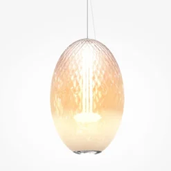 Maytoni LED-Hängeleuchte Bruma, weiß, Ø 25 cm, Glas