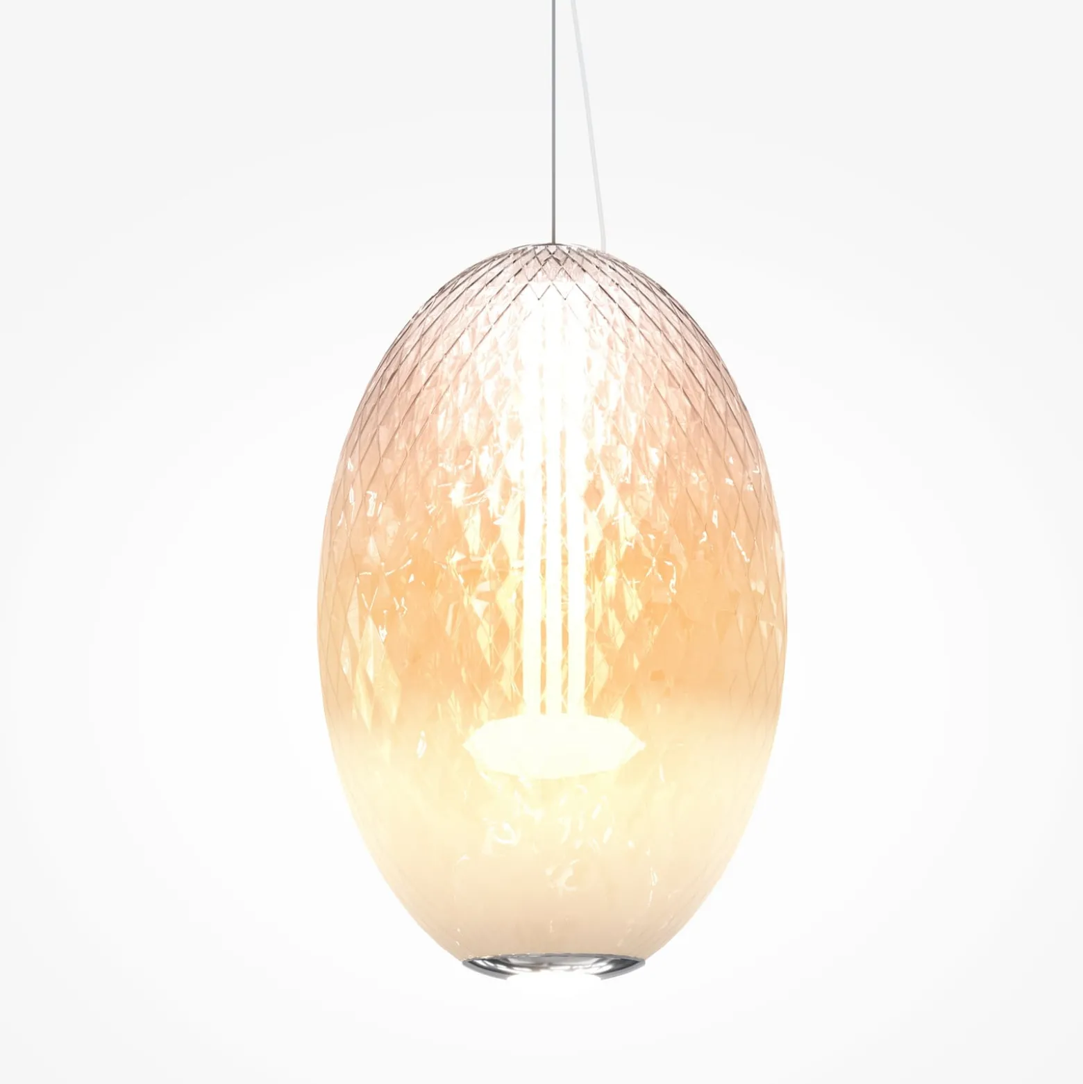 Maytoni LED-Hängeleuchte Bruma, weiß, Ø 25 cm, Glas