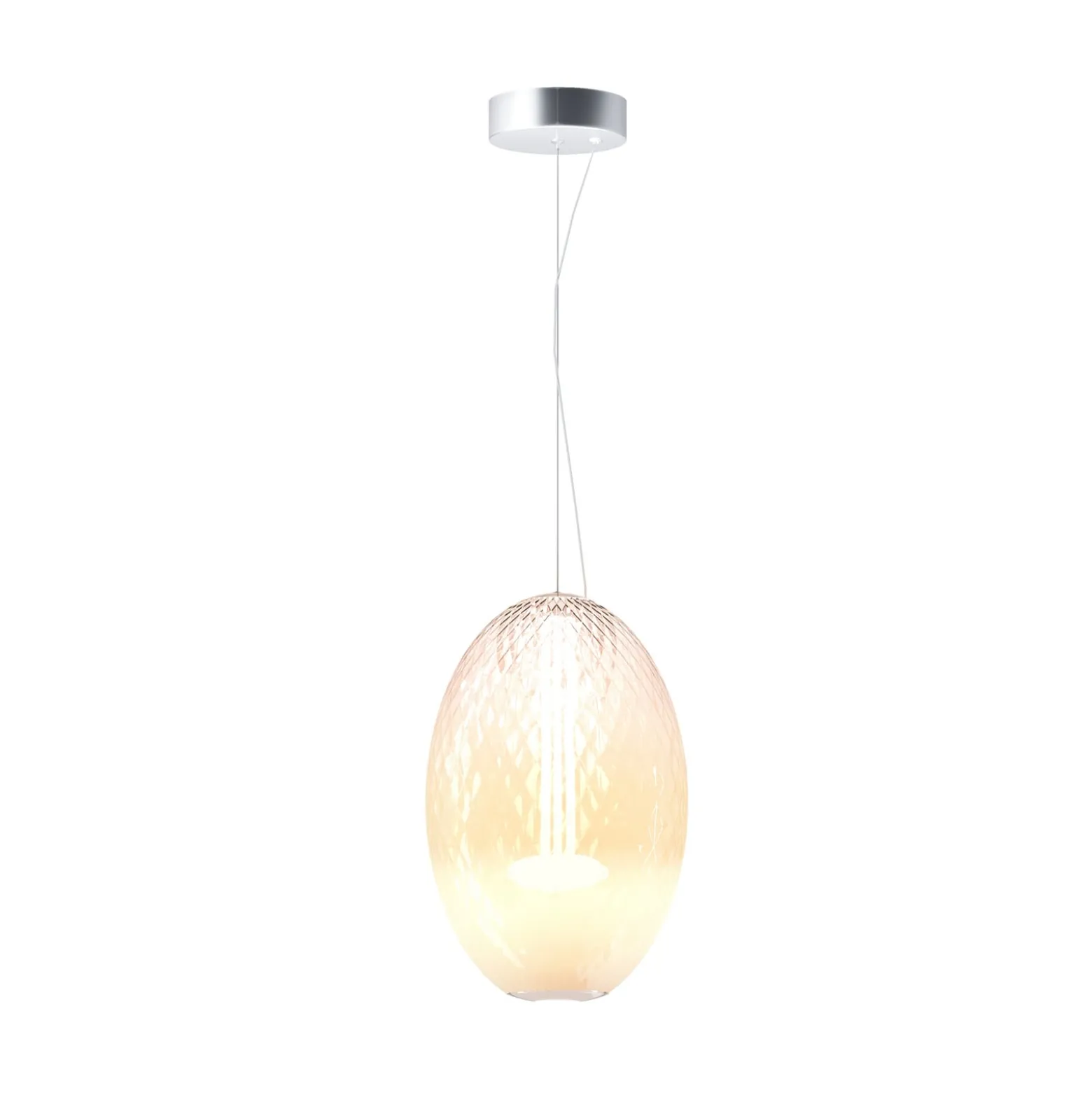 Maytoni LED-Hängeleuchte Bruma, weiß, Ø 25 cm, Glas