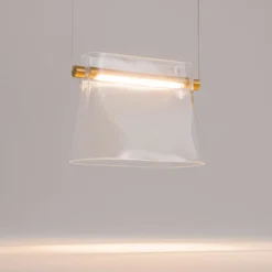 Maytoni LED-Hängeleuchte Cabaret, messing, Länge 25 cm, Glas