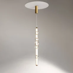 Maytoni LED-Hängeleuchte Cosmo, messing, Länge 98 cm, Glas