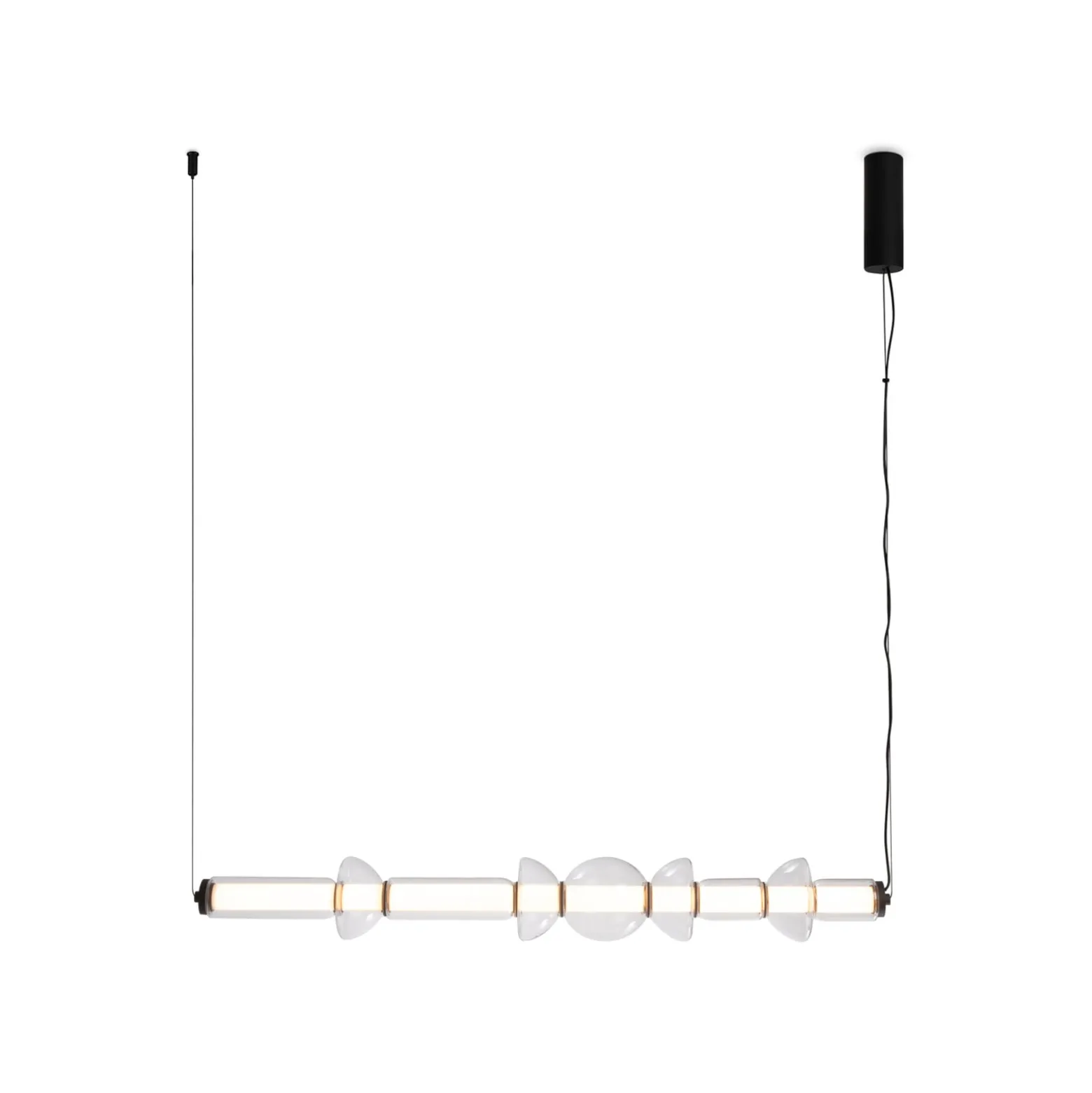 Maytoni LED-Hängeleuchte Cosmo, schwarz, Länge 98 cm, Glas
